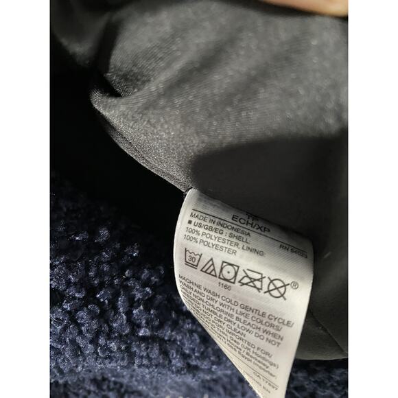 Gap Sherpa Teddy Bear Navy Blue Lined Coat Jacket Full Zip Long Sz XS A001518 - Picture 7 of 13